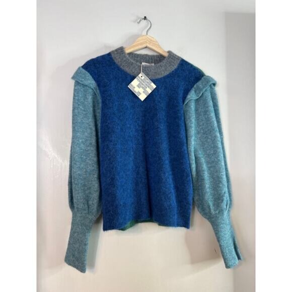 NWT Baum Und Pferdgarten Camryn Alpaca-Blend Sweater Green Block Size: Large - Picture 2 of 8